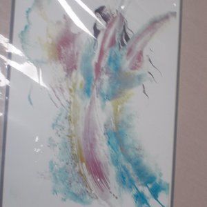 Gorgeous Angel print from original water media painting, matted